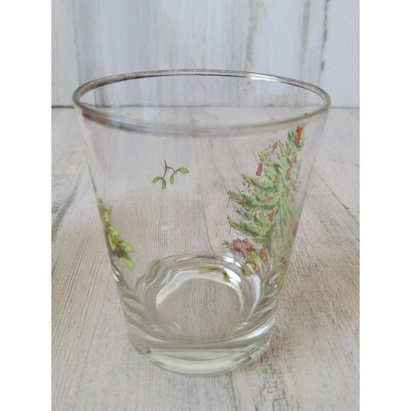 Spode double old fashioned Christmas tree drinking glass gold rim - Picture 3 of 8